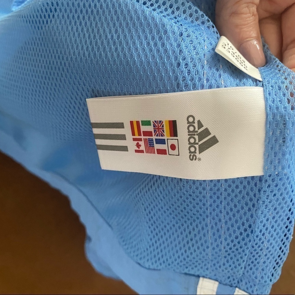 Vintage Adidas light blue and white full zip windbreaker - Picture 8 of 9